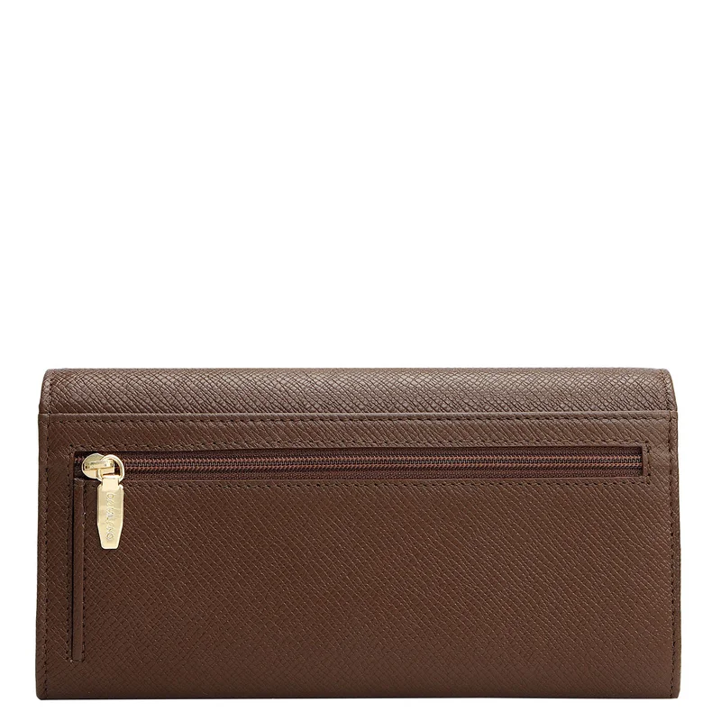Da Milano Walnut Franzy Leather Ladies Wallet - Walnut for Women | Best Price UAE